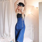 Blackpink Rose Inspired Long Slim Denim Suspender Skirt Dress