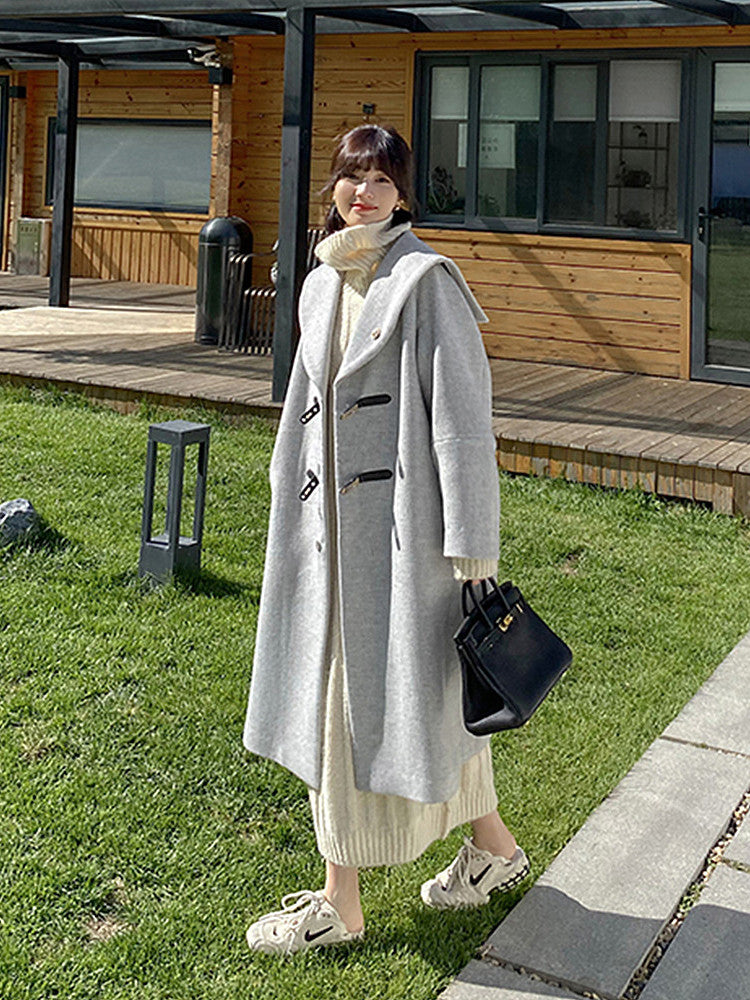 Blackpink Jisoo Inspired Grey Wool Long Coat