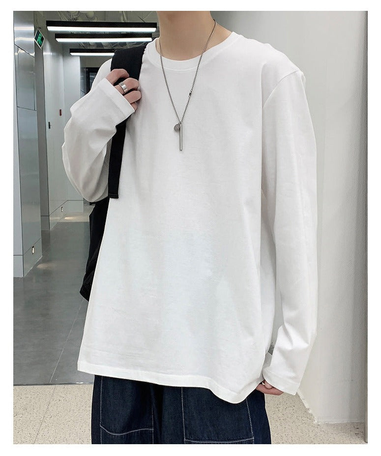 BTS Jungkook Inspired Plain White Round Neck Long Sleeve
