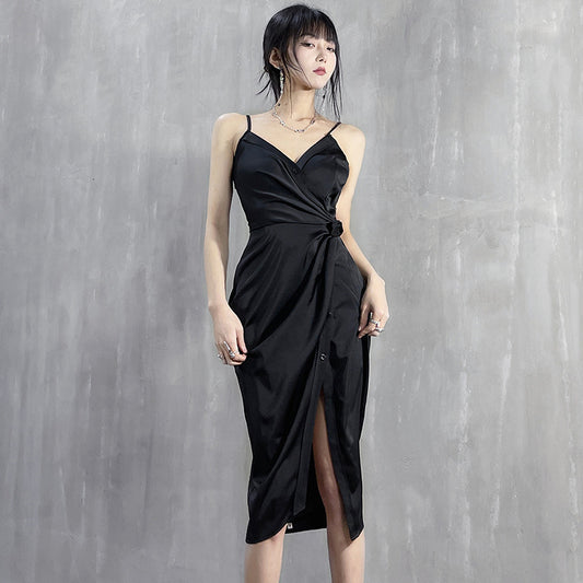 Blackpink Lisa Inspired Black Twisted Bodycon Dress