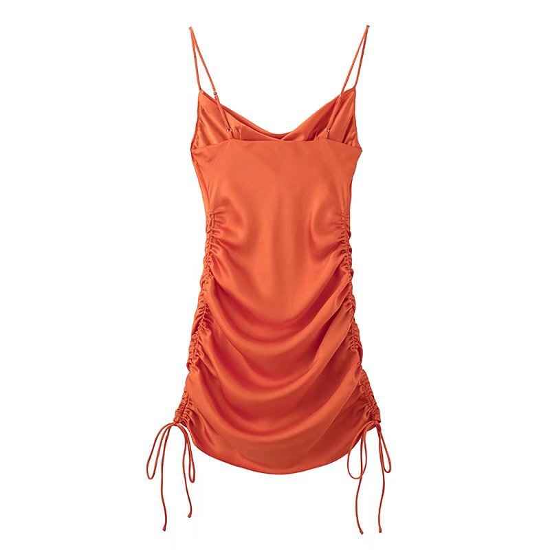 G-IDLE Miyeon Inspired Orange Silk Dress
