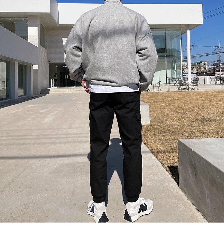 Gray Oversized Zip Sweatshirt