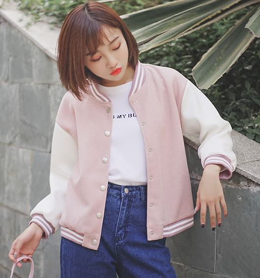 Pink College Jacket