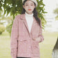Pink Plaid British Style Woolen Jacket