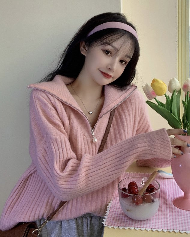 Enhyphen Jungwon Pink Wide Collared Sweater
