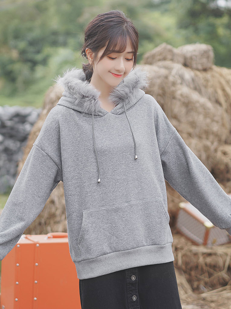 Fur store hood hoodie