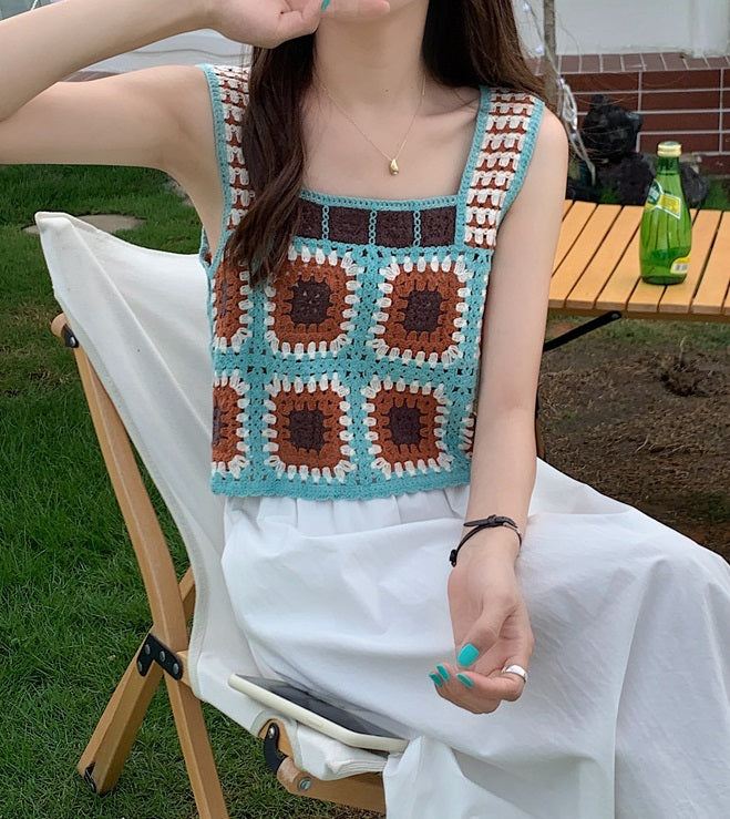 Hometown Cha-Cha-Cha Pyo Mi Seon Inspired Blue Crochet Top