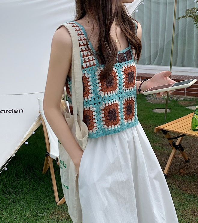 Hometown Cha-Cha-Cha Pyo Mi Seon Inspired Blue Crochet Top