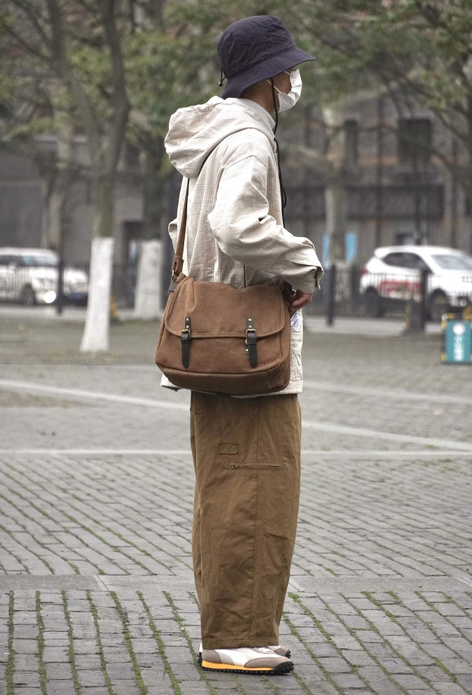 BTS RM Inspired Brown Messenger Canvas Bag