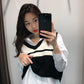 BTS RM inspired Black And White Sleeveless Knit Vest
