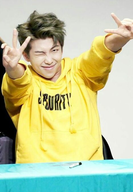 Namjoon 2025 yellow hoodie