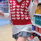 Dreamcatcher Gahyeon Inspired Red Heart Pattern Vest