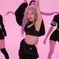 Blackpink Rosé-Inspired How You Like That MV Black Half Cut Sweatshirt