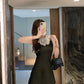Blackpink Rose Inspired Black Lace-Trimmed Dress