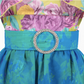 Blackpink Rose Inspired Blue And Lilac Floral Irregular Ruffled Dress
