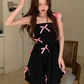 Blackpink Rose Inspired Black Tube Dress With Pink Ribbons