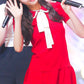TWICE Sana Inspired Red Bow Tie Mini Dress