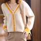 White Yellow Outlined Cardigan