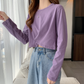 Purple Asymmetric Long Sleeve Sweater