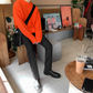 Orange Oversized Knit Sweater
