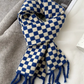 Seventeen The8 Inspired Blue Checkered Wool Scarf