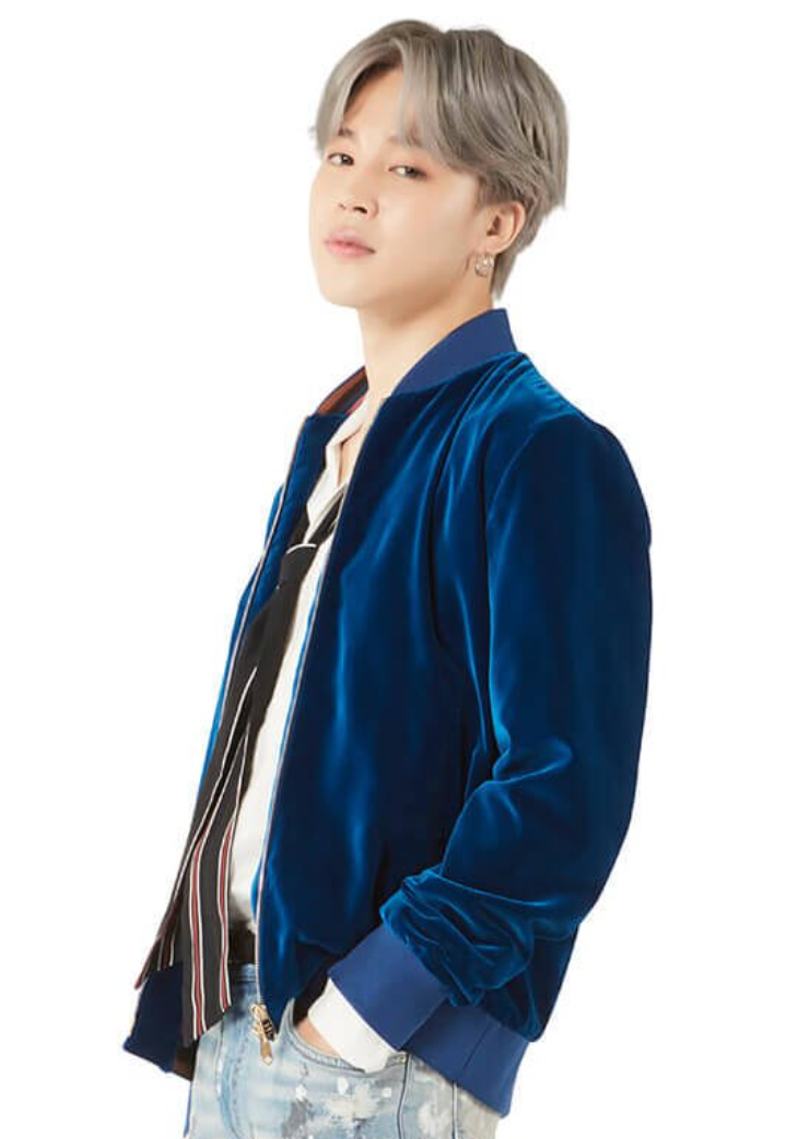 BTS Jimin Inspired Blue Velvet Bomber Jacket
