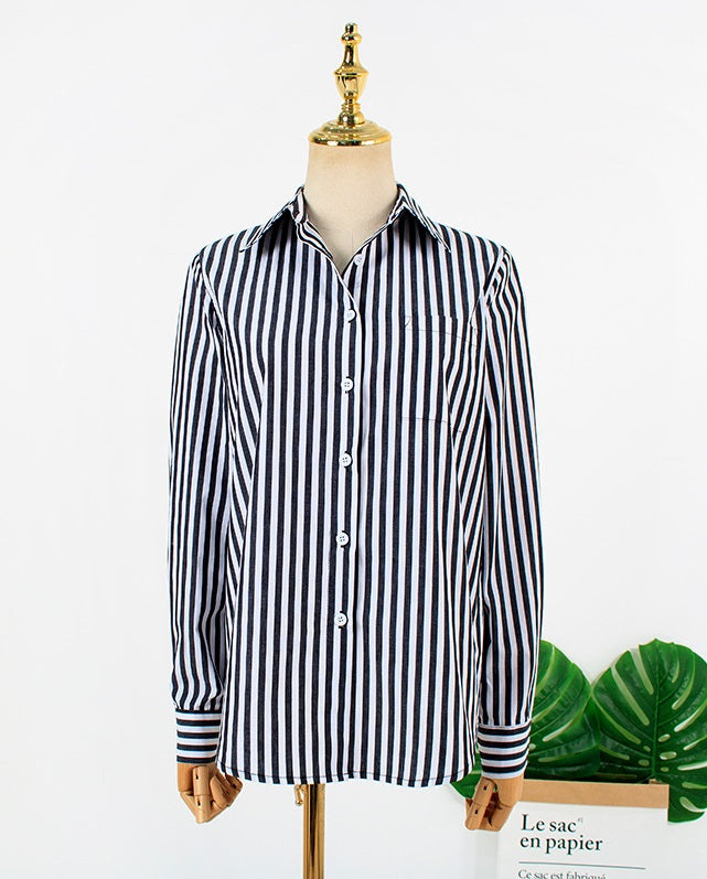 Penthouse Shim Su Ryeon Inspired Black And White Stripe Shirt