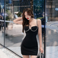 Mamamoo Solar Inspired Black Crystal Embellished Dress