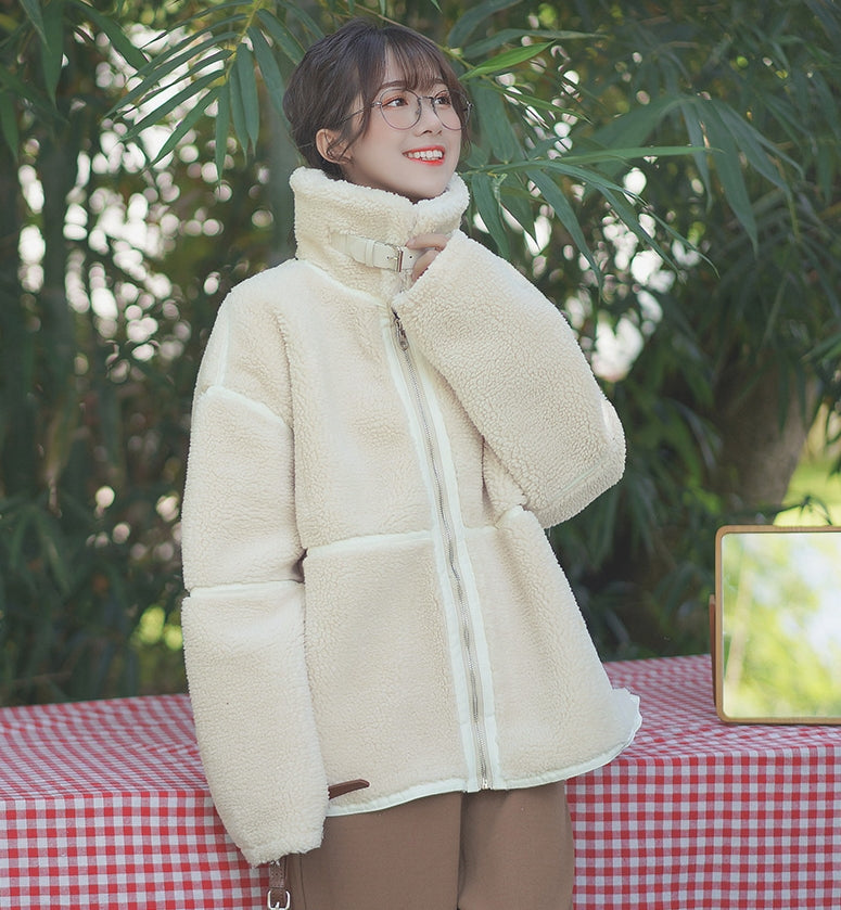 Stand Collar Student Wool Coat
