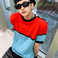 Stitching Contrast Color T-shirt