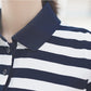 Blue Striped Polo Shirt With Buttons