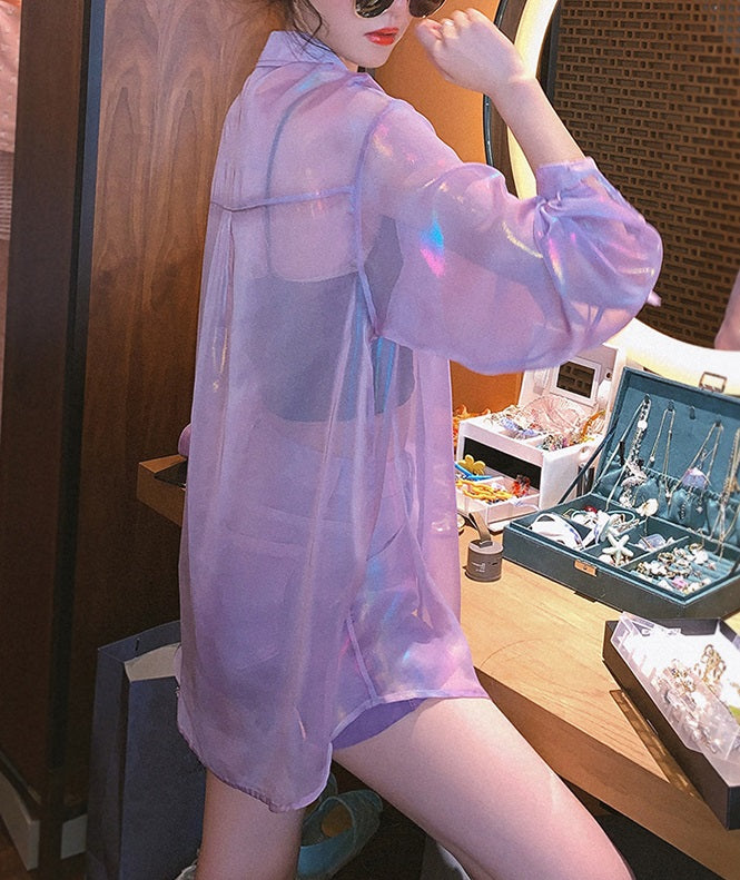 BTS Suga Inspired Lilac Sparkling Shirt