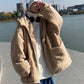 BTS Taehyung Inspired Brown Hooded Fleece Jacket