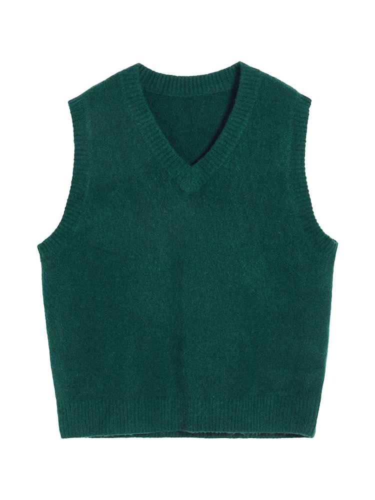 BTS Taehyung-Inspired Knitted Vest Dark Green