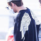 BTS Taehyung Inspired Black Back Wings Sweatshirt