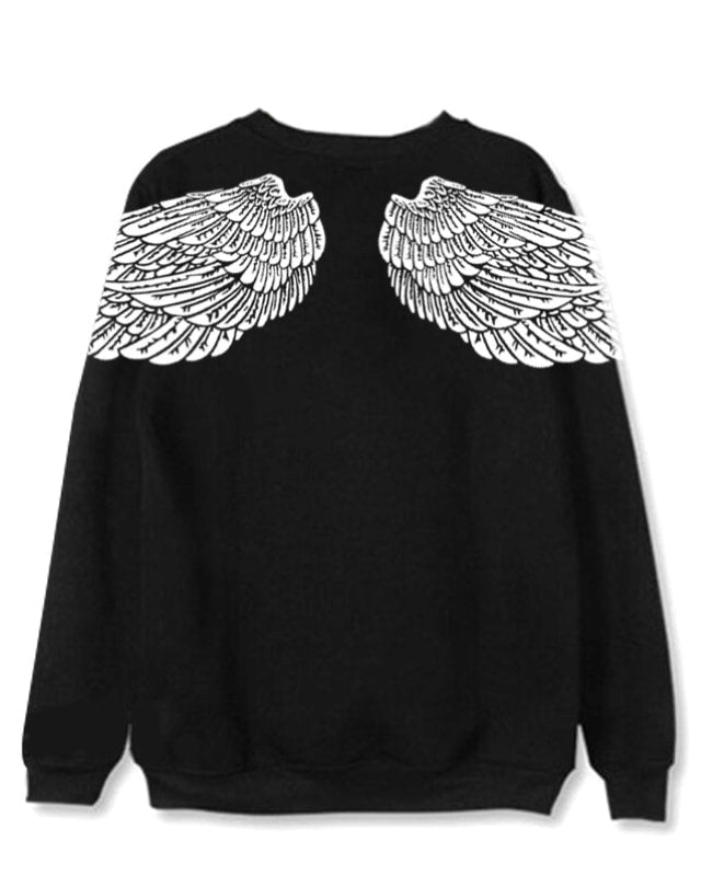 BTS Taehyung Inspired Black Back Wings Sweatshirt