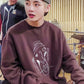 BTS Taehyung Inspired Brown Abstract Face Sweatshirt