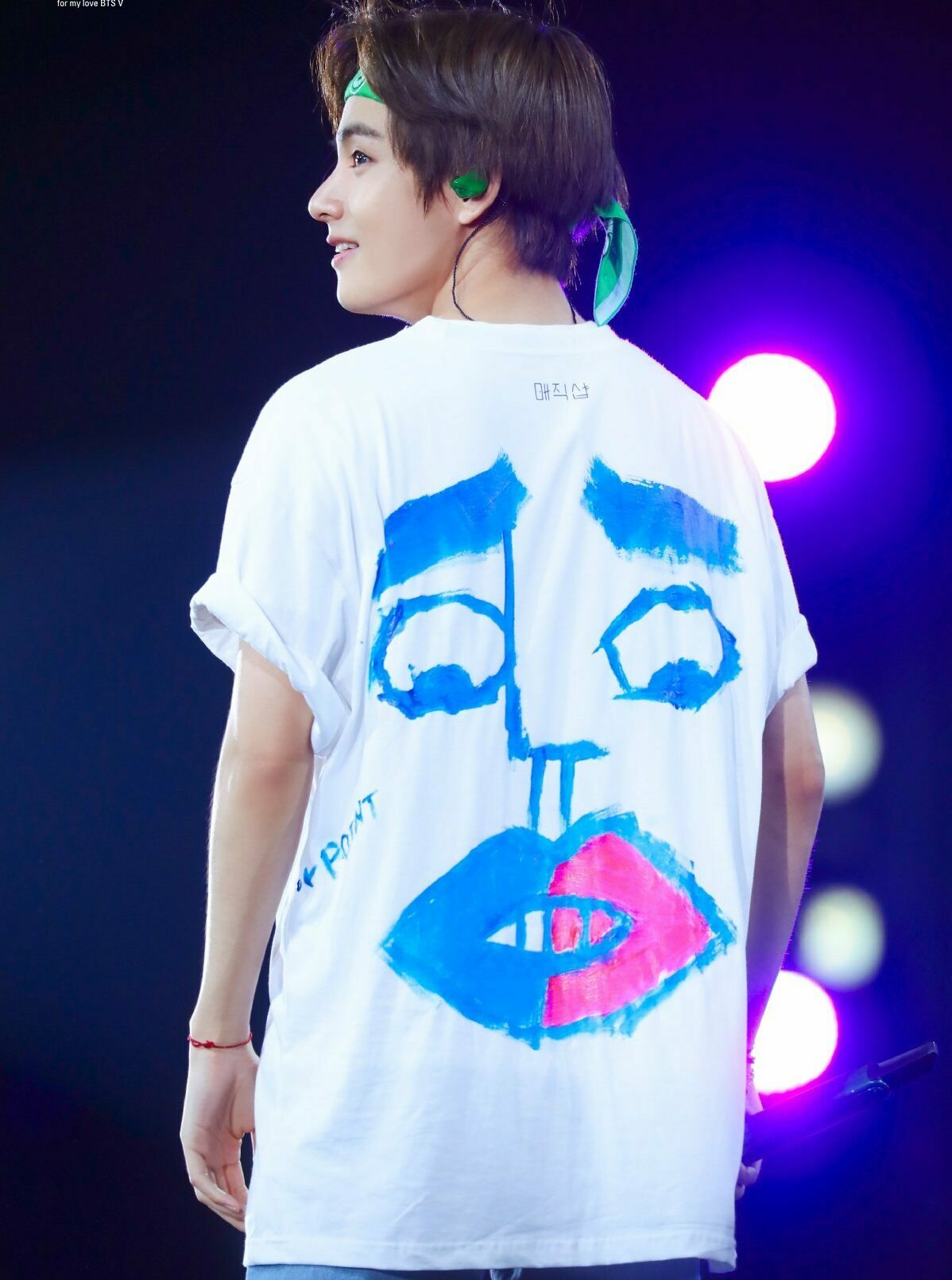 BTS Taehyung Inspired White Taehyung Own Design Graffiti T-Shirt
