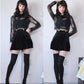 Blackpink Jennie Inspired Black Lace Top & Skirt Set