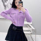 TWICE Tzuyu-Inspired Purple Knitted Cardigan
