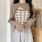 Dreamcatcher Sua Inspired Houndstooth Knitted Top