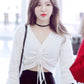 Red Velvet Wendy Inspired White Crop Sweater With Lace