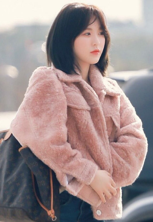Red Velvet Wendy Inspired Pink Fluffy Jacket