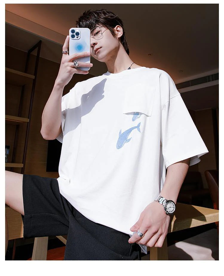 Whale Embroidered T-shirt