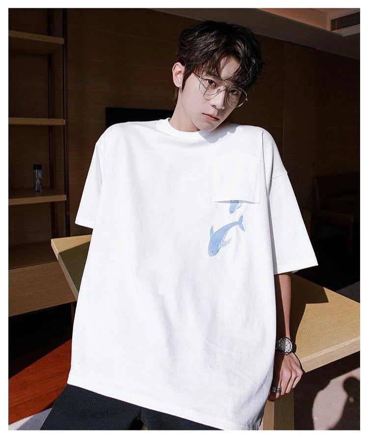 Whale Embroidered T-shirt