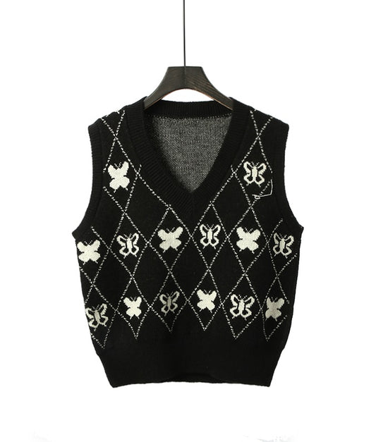Mamamoo Wheein Inspired Black Butterfly Sweater Vest