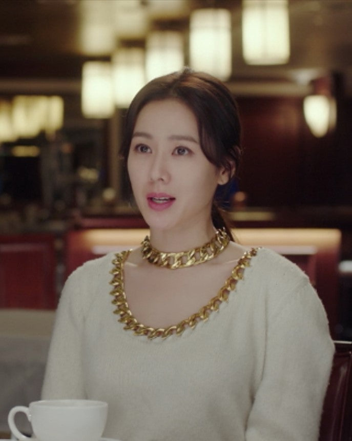 Crash Landing On You Yoon Se Ri Inspired White Chain Collar Sweater