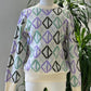 BTS Suga Inspired White Diamond Pattern Sweater