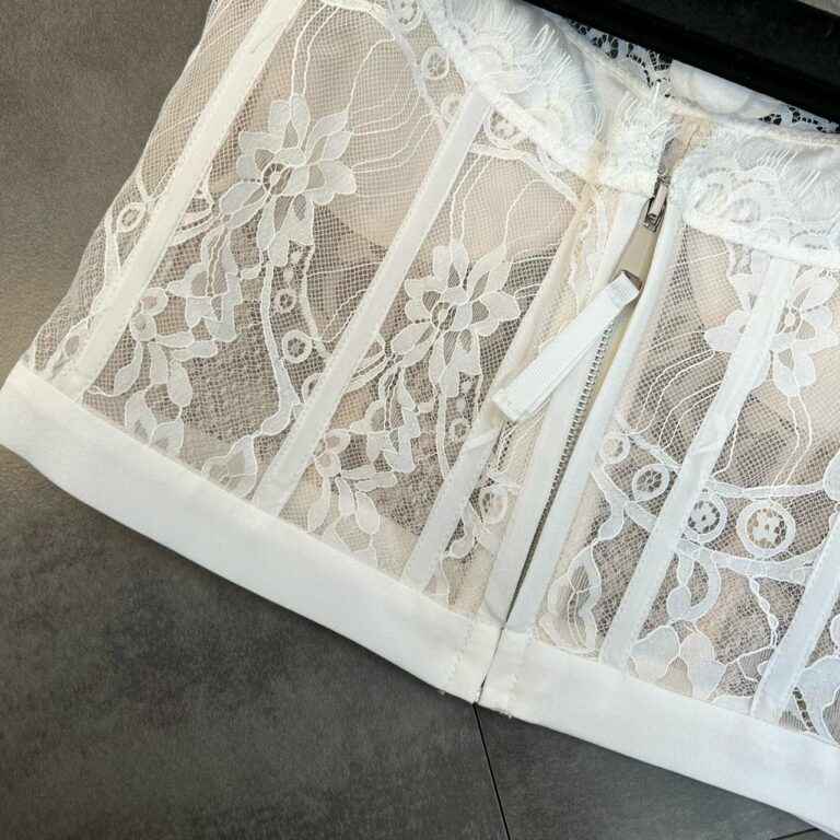 TWICE Nayeon Inspired White Lace Corset Crop Top