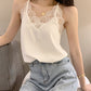 Blackpink Rose Inspired White Lace-Trimmed Camisole